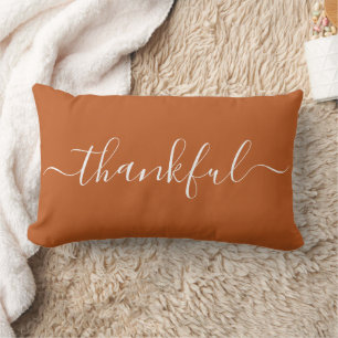 Minimalist Thanksgiving Lumbar Pillow – Thankful