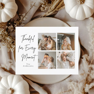 Minimalist Thanksgiving Photo Collage Postcard