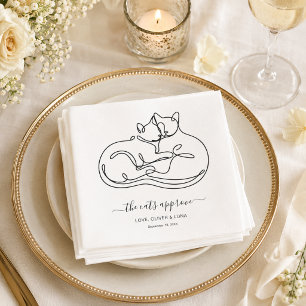Minimalist The Cats Approve Custom Pet Wedding Napkin