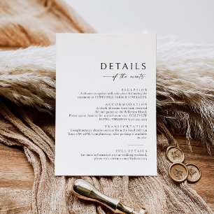 Minimalist The Details Information Enclosure Card