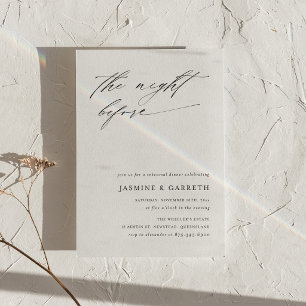 Minimalist The Night Before Rehearsal Dinner Invitation