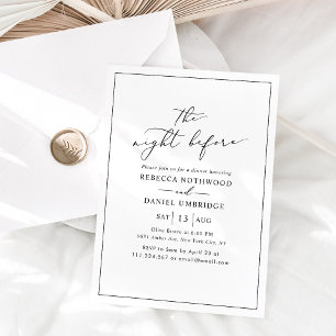 Minimalist The Night Before Rehearsal Dinner  Invitation