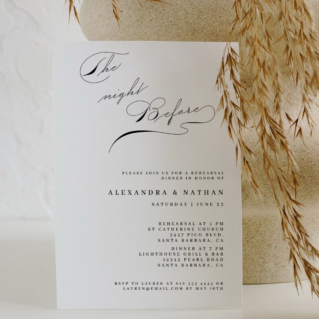 Minimalist The Night Before Rehearsal Dinner Invitation (Creator Uploaded)