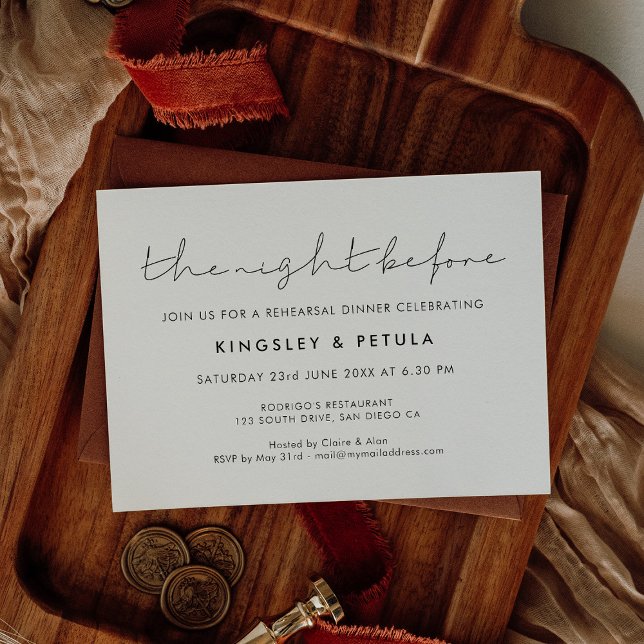 Minimalist The night before Rehearsal dinner Invitation (Creator Uploaded)