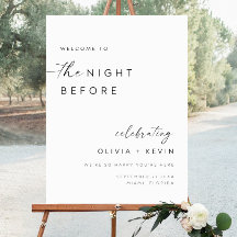 Minimalist The Night Before Wedding Welcome Sign