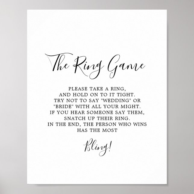 Minimalist The Ring Game Sign (Front)