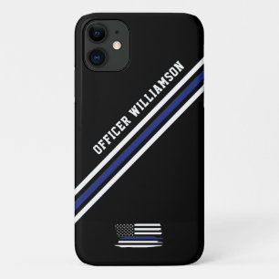 Minimalist Thin Blue Line Police Officer Custom iPhone 11 Case