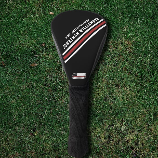 Minimalist Thin Red Line Firefighter Custom Golf Head Cover (Creator Uploaded)
