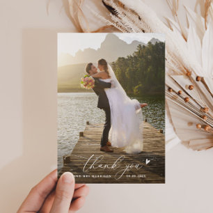 minimalist thin script wedding thank you 