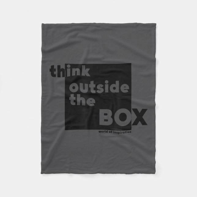 Minimalist Think Outside The Box  Fleece Blanket (Front)
