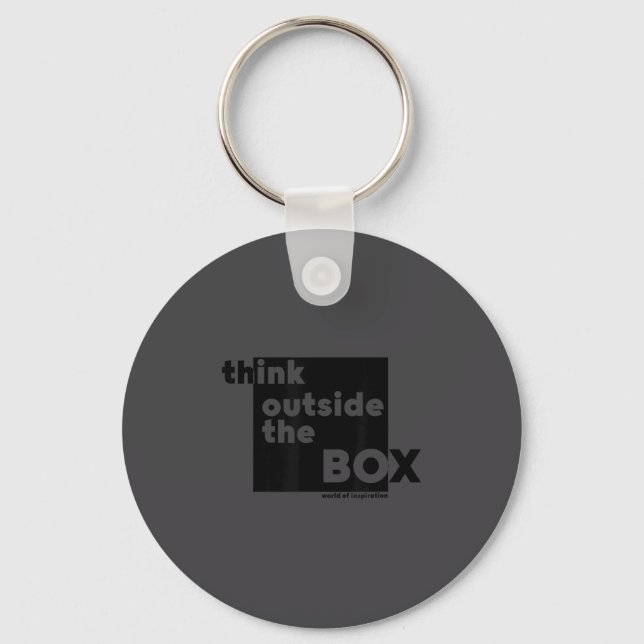 Minimalist Think Outside The Box  Key Ring (Front)