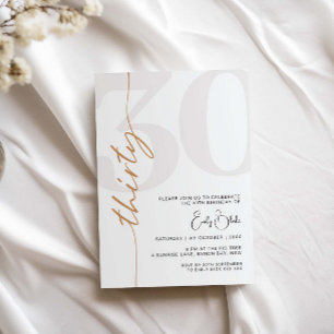 Minimalist Thirty 30th Birthday Party Invitation