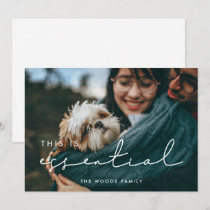 Minimalist This is essential 2026 Photo Holiday Card