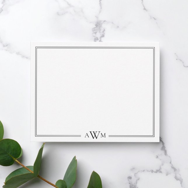 Minimalist Three Letter Monogram Border Card (Creator Uploaded)