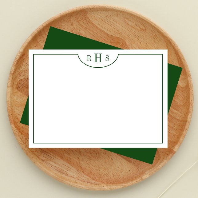 Minimalist Three Monogram One Border | Green Card (Creator Uploaded)