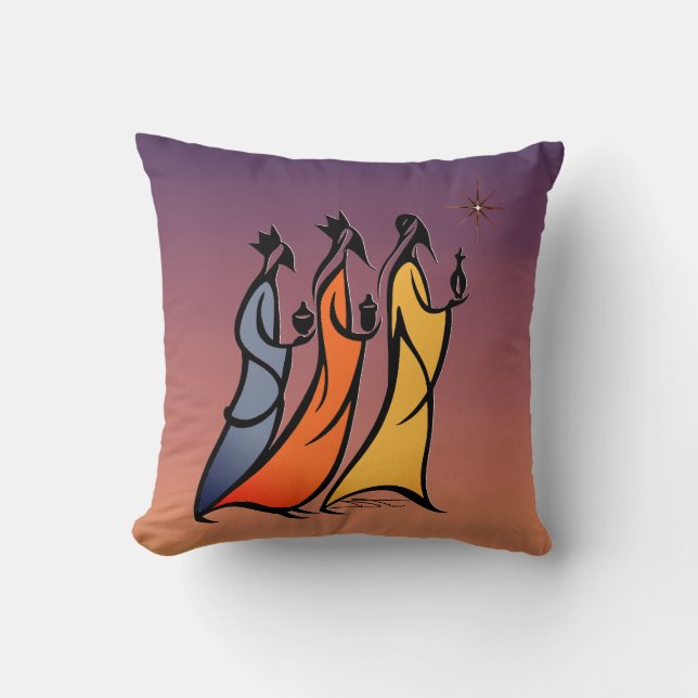 Minimalist Three Wise Men Cushion (Front)