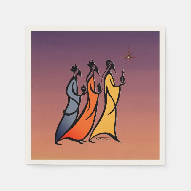Minimalist Three Wise Men Napkin (Front)