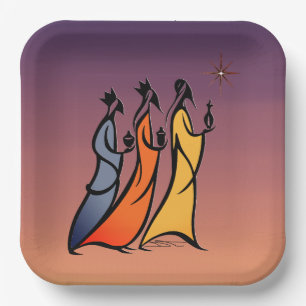 Minimalist Three Wise Men Paper Plate