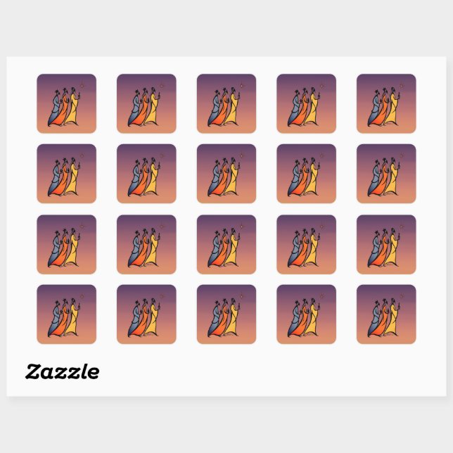 Minimalist Three Wise Men Square Sticker (Sheet)