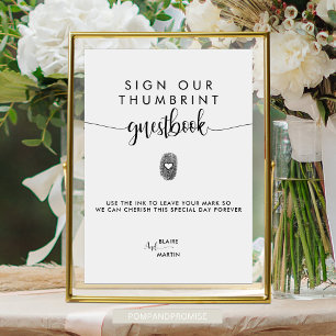 Minimalist Thumbprint Wedding Guest Book Sign