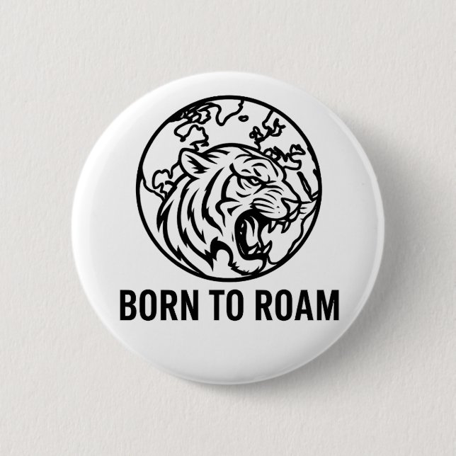 Minimalist Tiger Outline Hoodie 6 Cm Round Badge (Front)