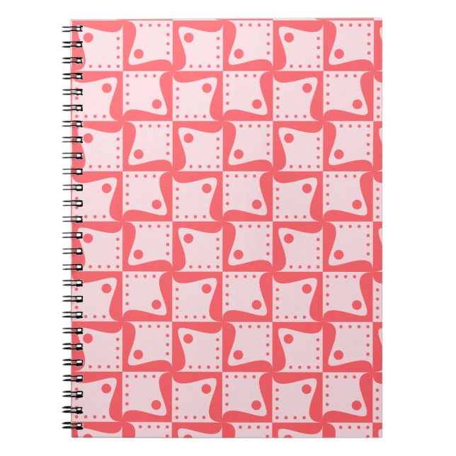 Minimalist tiles in pink notebook (Front)