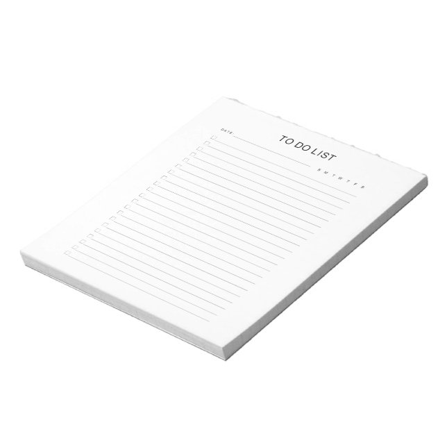 Minimalist To Do List Notepad (Rotated)