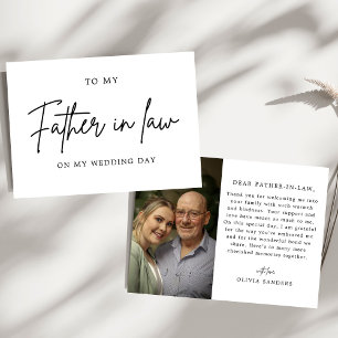 Minimalist To My Father In Law On My Wedding Day Thank You Card