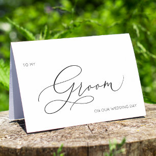 Minimalist To My Groom Wedding Day Card