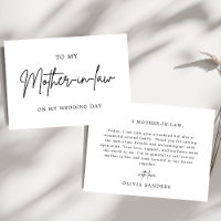 Minimalist To My Mother In Law On My Wedding Day