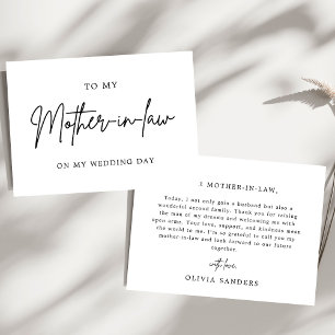 Minimalist To My Mother In Law On My Wedding Day Invitation