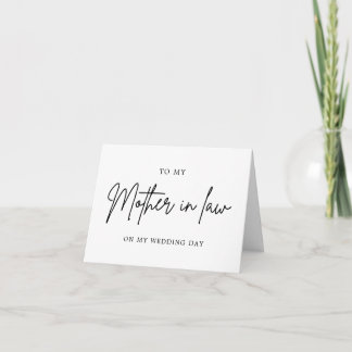 Minimalist To My Mother In Law On My Wedding Day Thank You Card