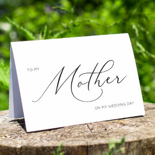 Minimalist To My Mother Wedding Day Card