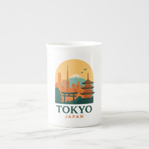 Minimalist Tokyo Japan Travel Modern Bone China Mug