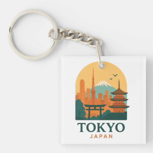 Minimalist Tokyo Japan Travel   Modern  Key Ring