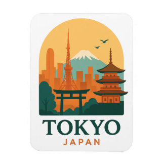 Minimalist Tokyo Japan Travel Souvenir Magnet