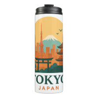 Minimalist Tokyo Japan Travel Thermal Tumbler