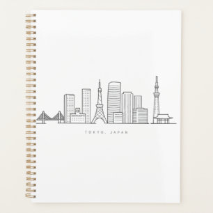 Minimalist Tokyo Skyline Illustration Planner
