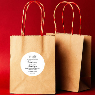 Minimalist Tonight we celebrate wedding rehearsal  Classic Round Sticker