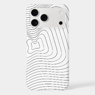 Minimalist Topographic Map Lines Modern Black and