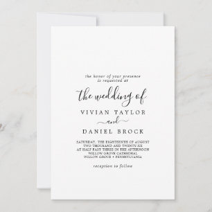 Minimalist Traditional Couple Hosting Wedding Invitation