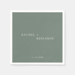 Minimalist Traditional Simple Sage Green wedding  Napkin