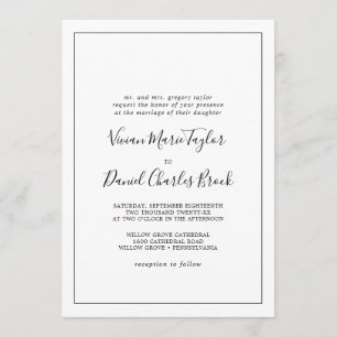 Minimalist Traditional Wedding Invitation