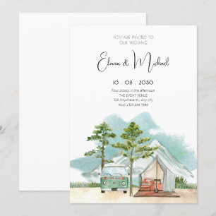 Minimalist travel wedding invitation