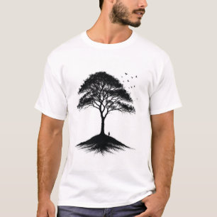 Minimalist Tree and Birds T-Shirt
