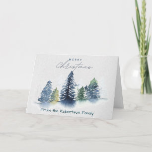 Minimalist Tree Art Christmas Card Customisable
