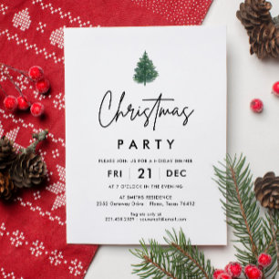Minimalist Tree Christmas Party Invitation