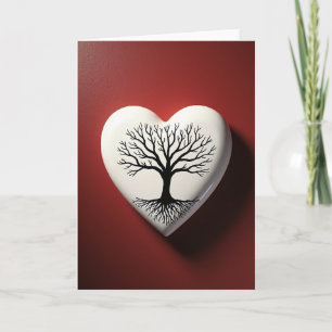 Minimalist Tree Of Life Heart Card