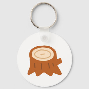 Minimalist Tree Stump Nature Lover Gift Key Ring