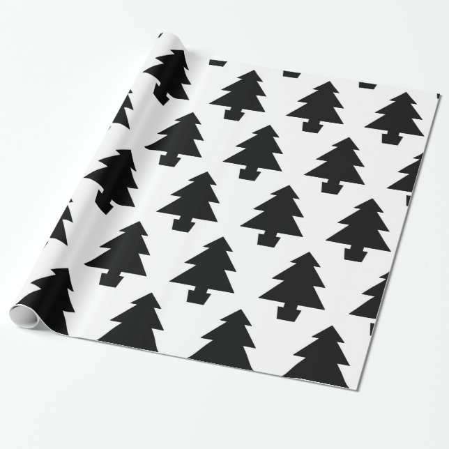 Minimalist Trees Wrapping Paper (Unrolled)